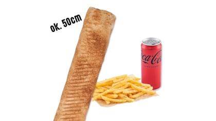 Rollo kebab (mega), frytki, pepsi 0,33l