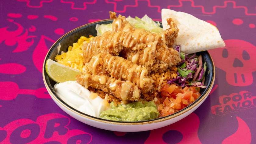 Naked Burrito with Fried Chicken