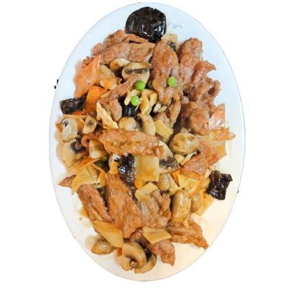 309. Chicken with Mushrooms and Bamboo on a Platter