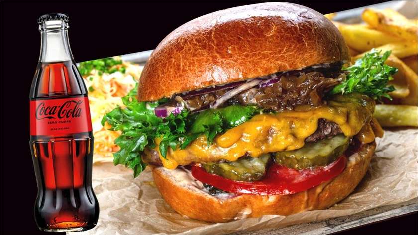 Suur grillburger à la Pelm coleslaw-salati ja friikartulitega + jook 0,25l