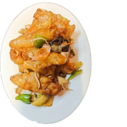 Breaded White Fish with Vegetables