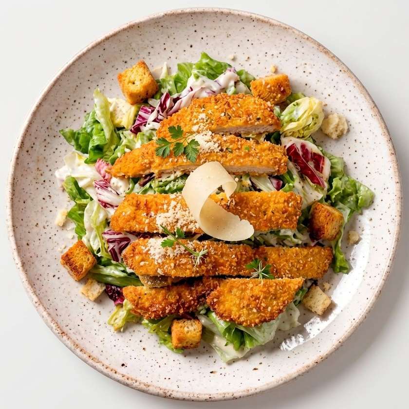 CAESAR SALAD WITH CRISPY CHICKEN