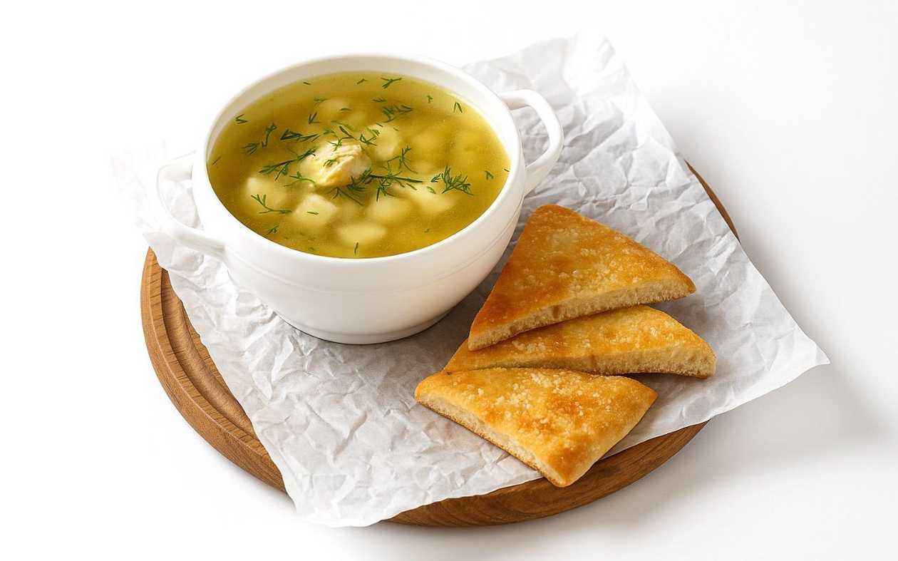 Fettuccine Consommé with Chicken