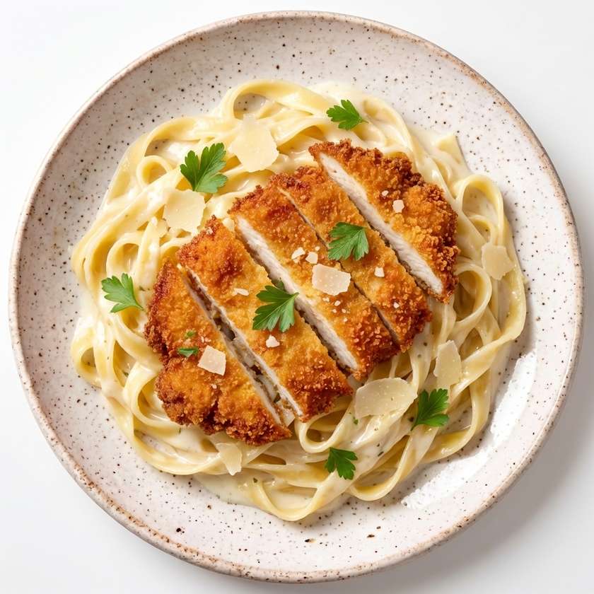 Taglatellie with snitzel