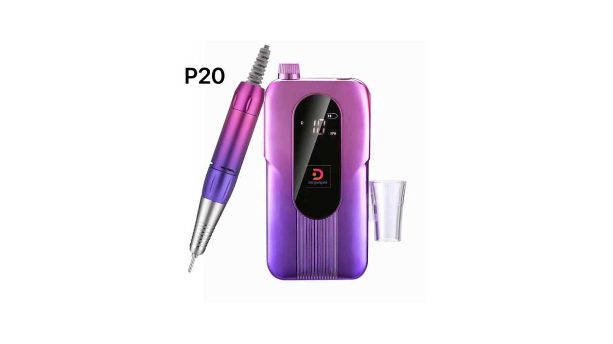 #801-7#VKN-DMP20®Rechargeable manicure and pedicure wheel 1000-30000 rpm – Pink/Purple