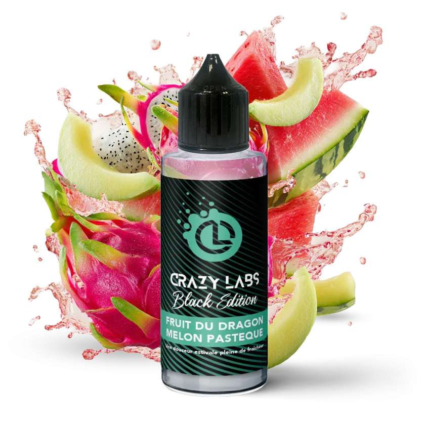 Crazy Labs Black Edition Dragon Fruit Melon Watermelon (Fruit du Dragon Melon Pastèque) 100ml
