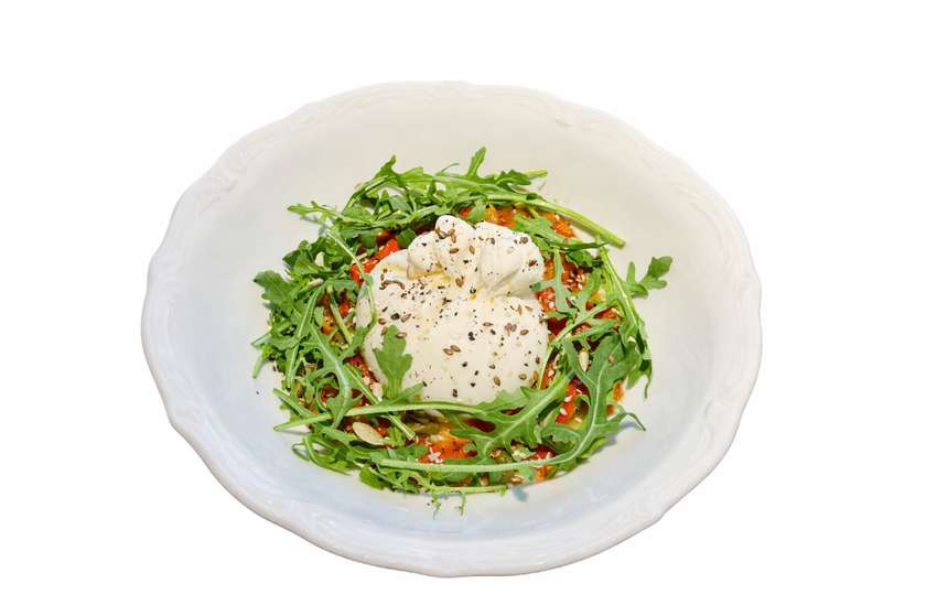 Burrata with Roasted Peppers