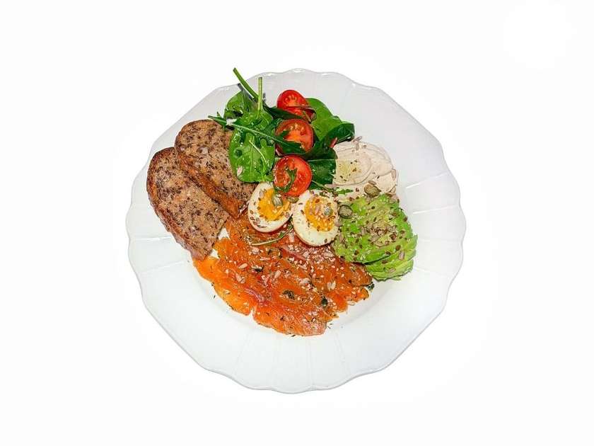 Breakfast with Gravlax Salmon and Avocado