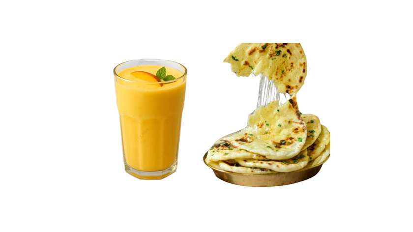 Cheese Naan & Mango Lassi