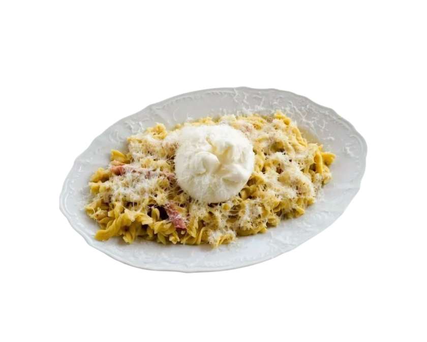 Fusilli Carbonara for Two with Bacon
