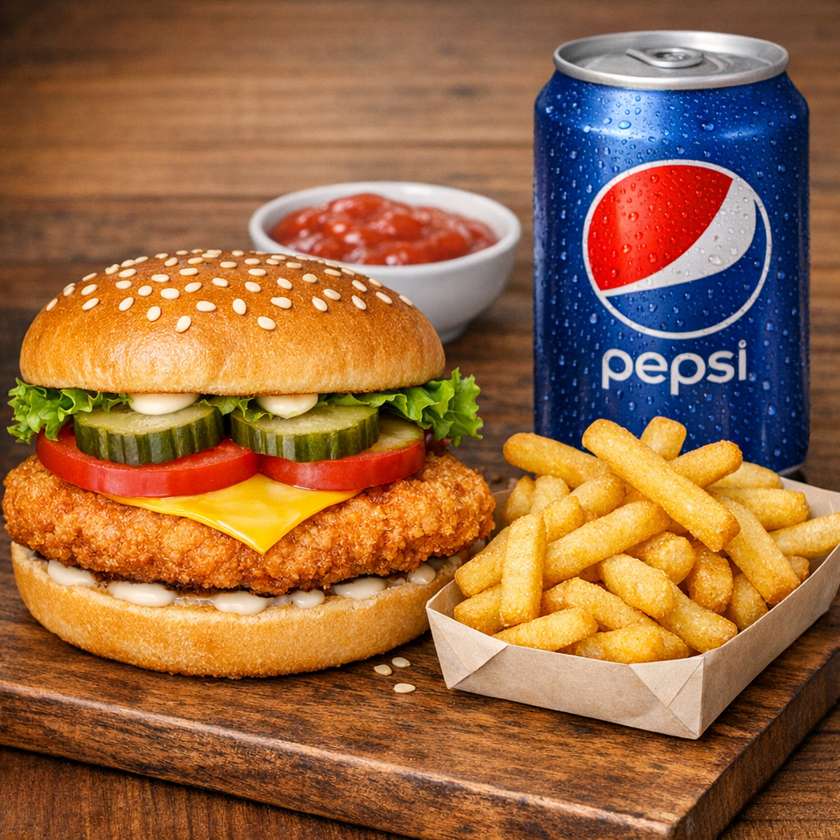 Chicken Cutlet Burger XL Combo
