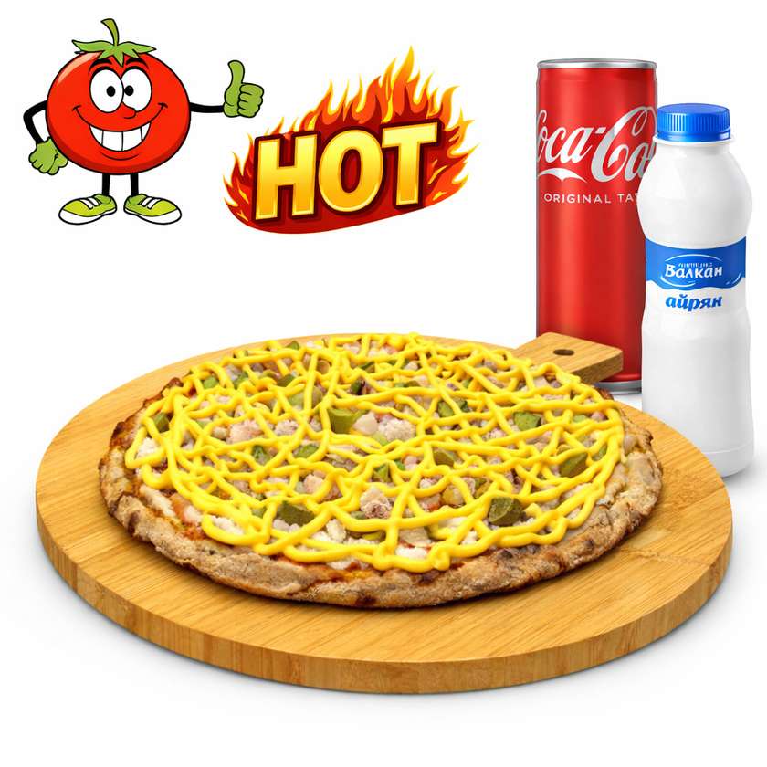 Protein Pizza with Chicken 25 sm 1 pc + 1 drink