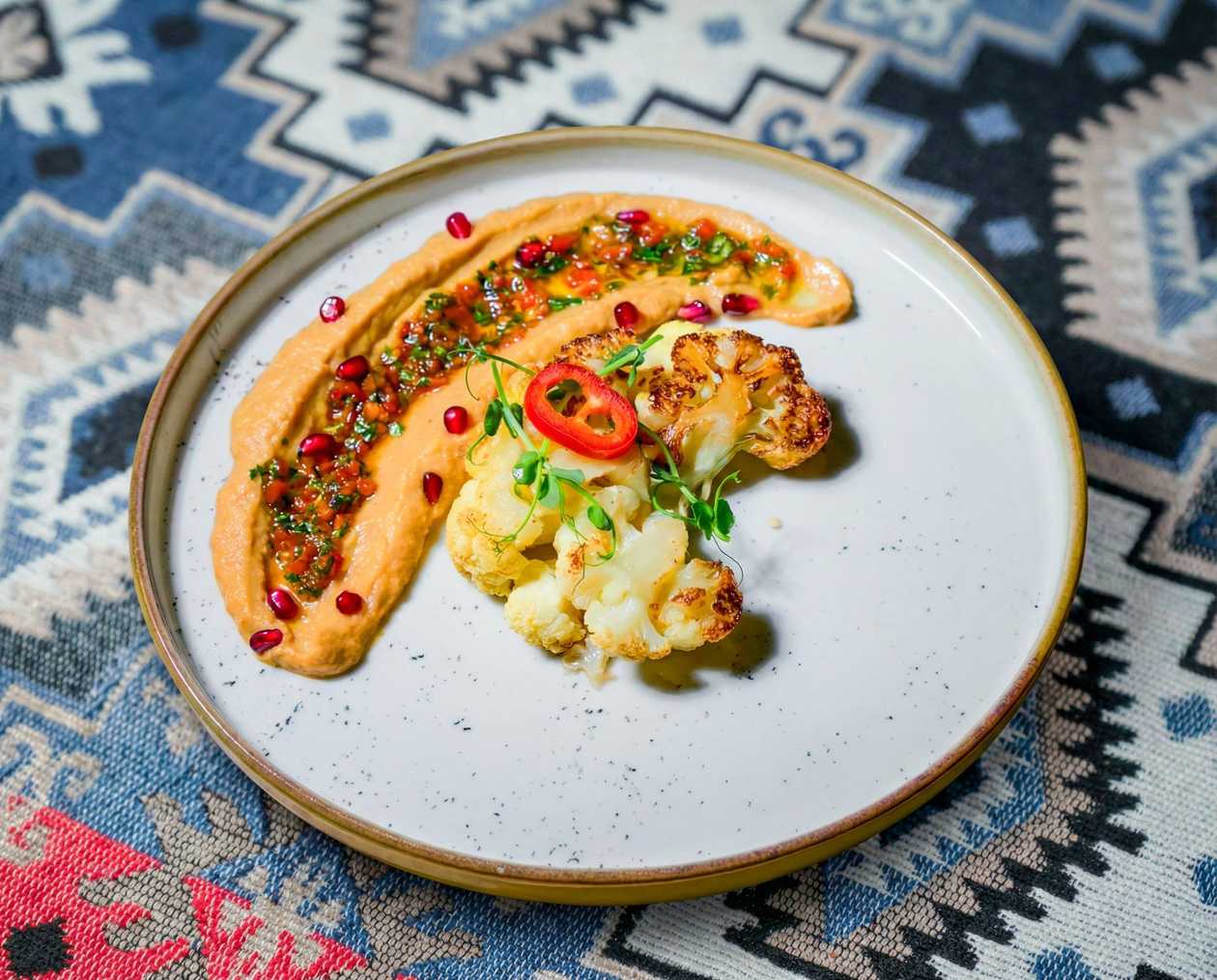 Cauliflower Steak with Hummus