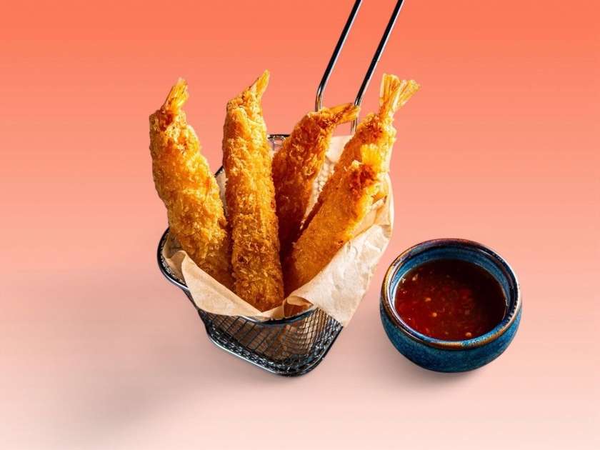 134. Tempura hiidkrevett 5tk. Magus tšilli kastmega