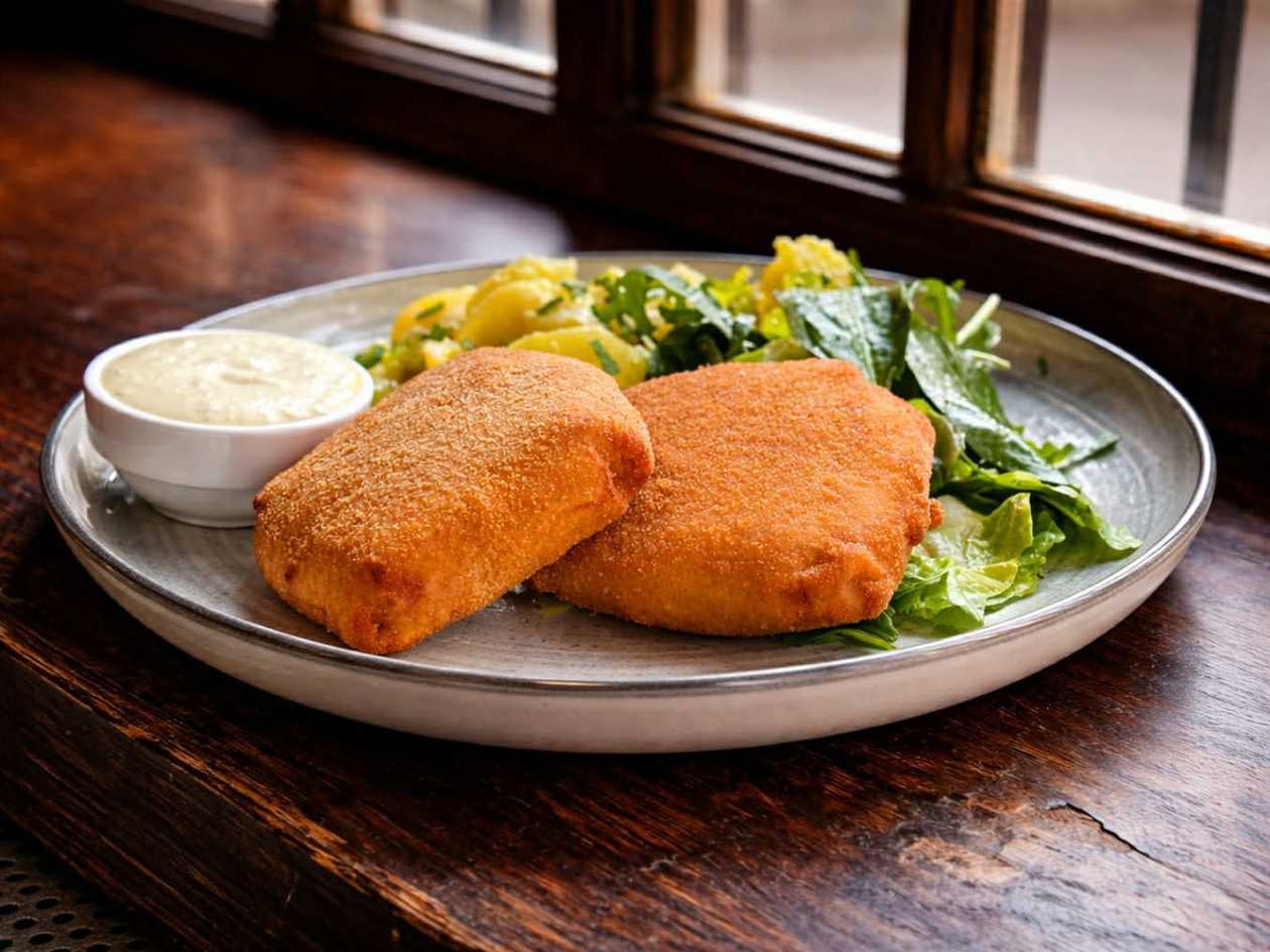 Smažený hermelín se slaninou