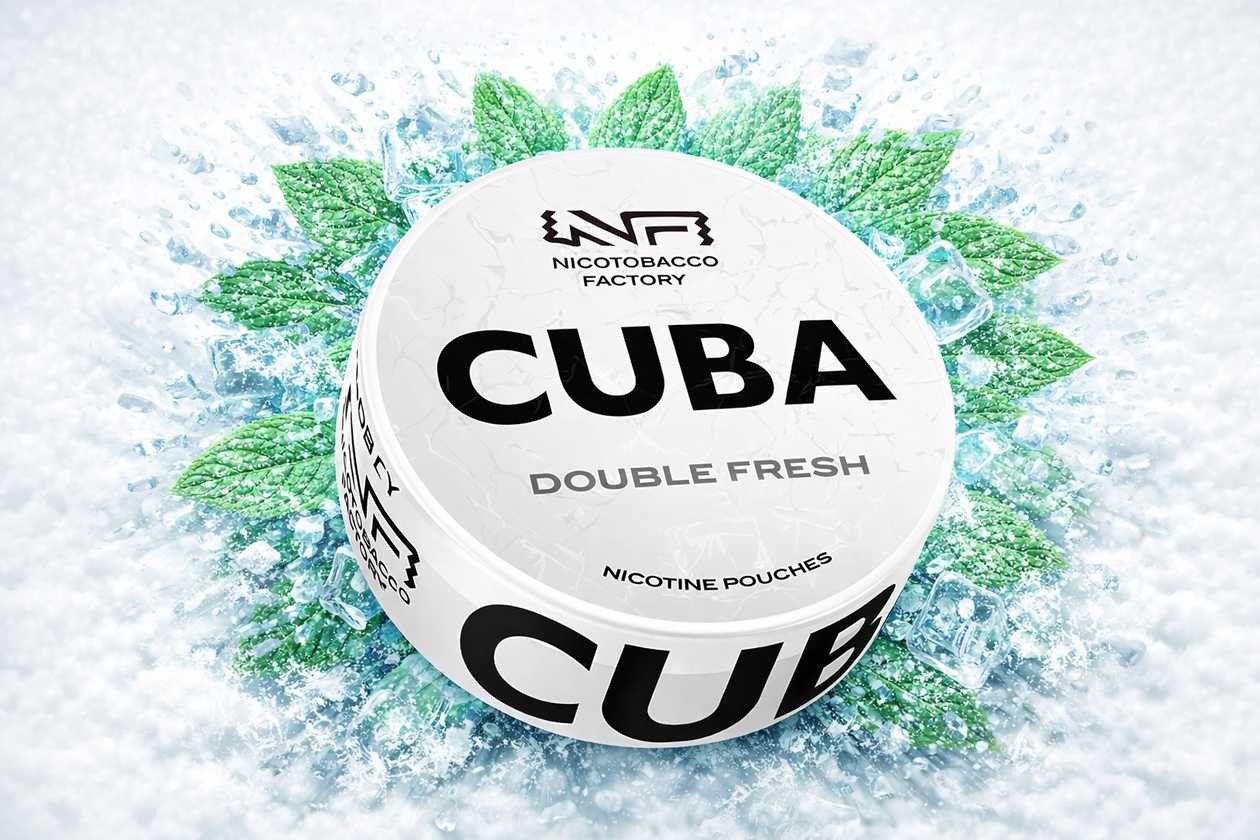 Cuba White 16mg Double Fresh (Güclü Nanə) Nicotine Pouches Slim