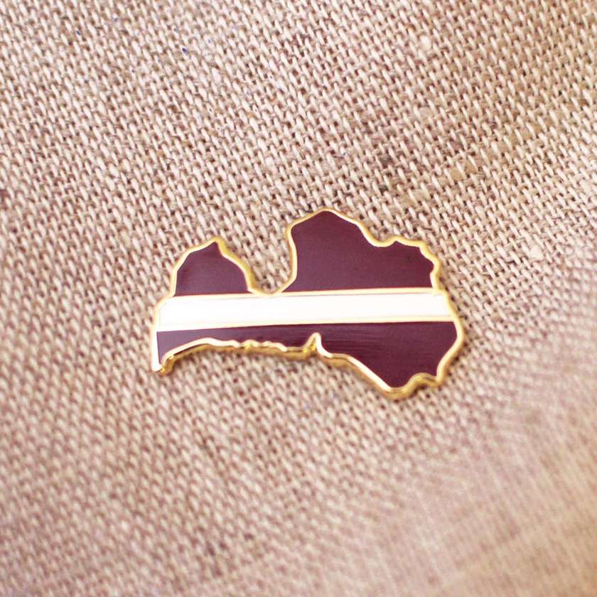Latvia Outline Brooch