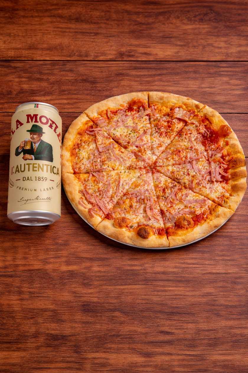 Prosciutto Pizza + Birra Moretti 0.5