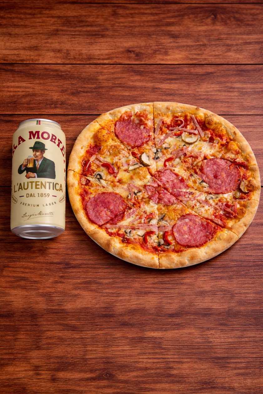HOMEMADE PIZZA + BIRRA MORETTI 0.5