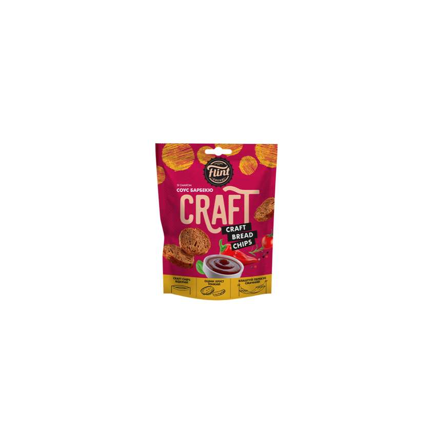 Grzanki żytnio-pszenne o smaku sosu BBQ "Flint Craft Grenki" 80g