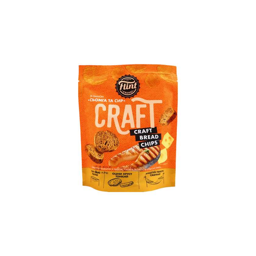 Grzanki żytnio-pszenne o smaku łososia z serem "Flint Craft Grenki" 80g