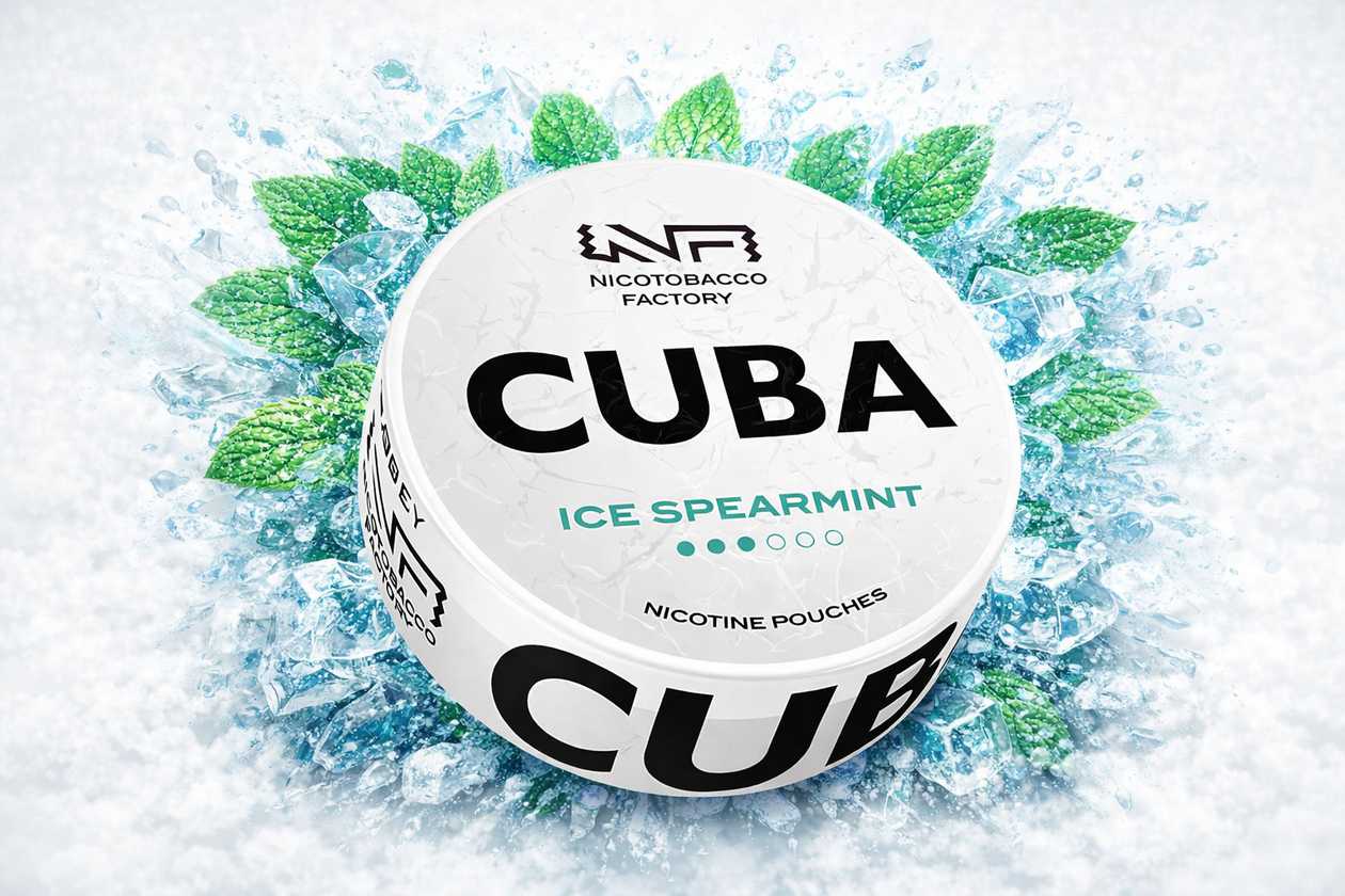 Cuba White 16mg İce SpearMint (Buzlu Nanə) Nicotine Pouches Slim