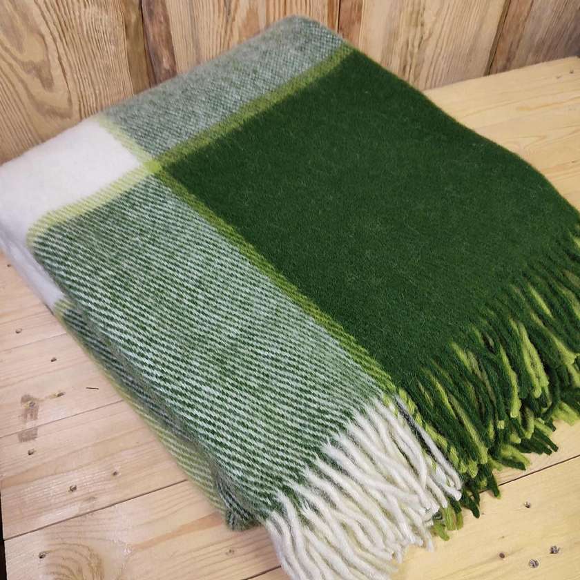 Wool Blanket/Throw with Fringes Spring 140×205