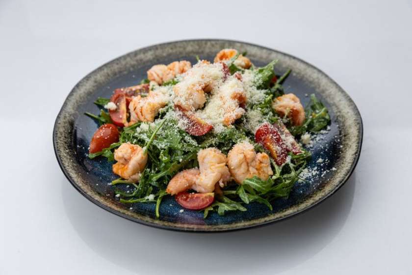 Insalata di Rucola, Gamberetti e Scaglie di Parmigiano