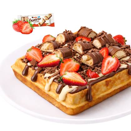 Waffle Kinder Bueno e Morangos