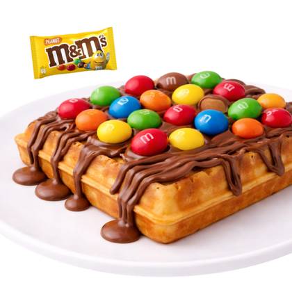 Waffle com M&M's