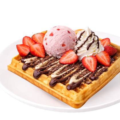 Waffle Morangos com Amor