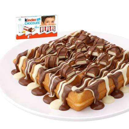 Waffle com Kinder Barritas