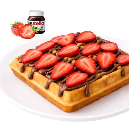 Waffle Nutella e Morangos
