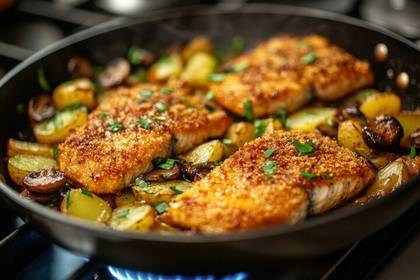 Păstrăv pe plită