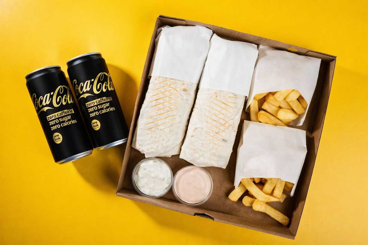 №150 "2 шт. врап" + "2 шт. маленькие фри с соусом" + "2 шт. 0.33 CAN COCA-COLA ZERO без кофеина"