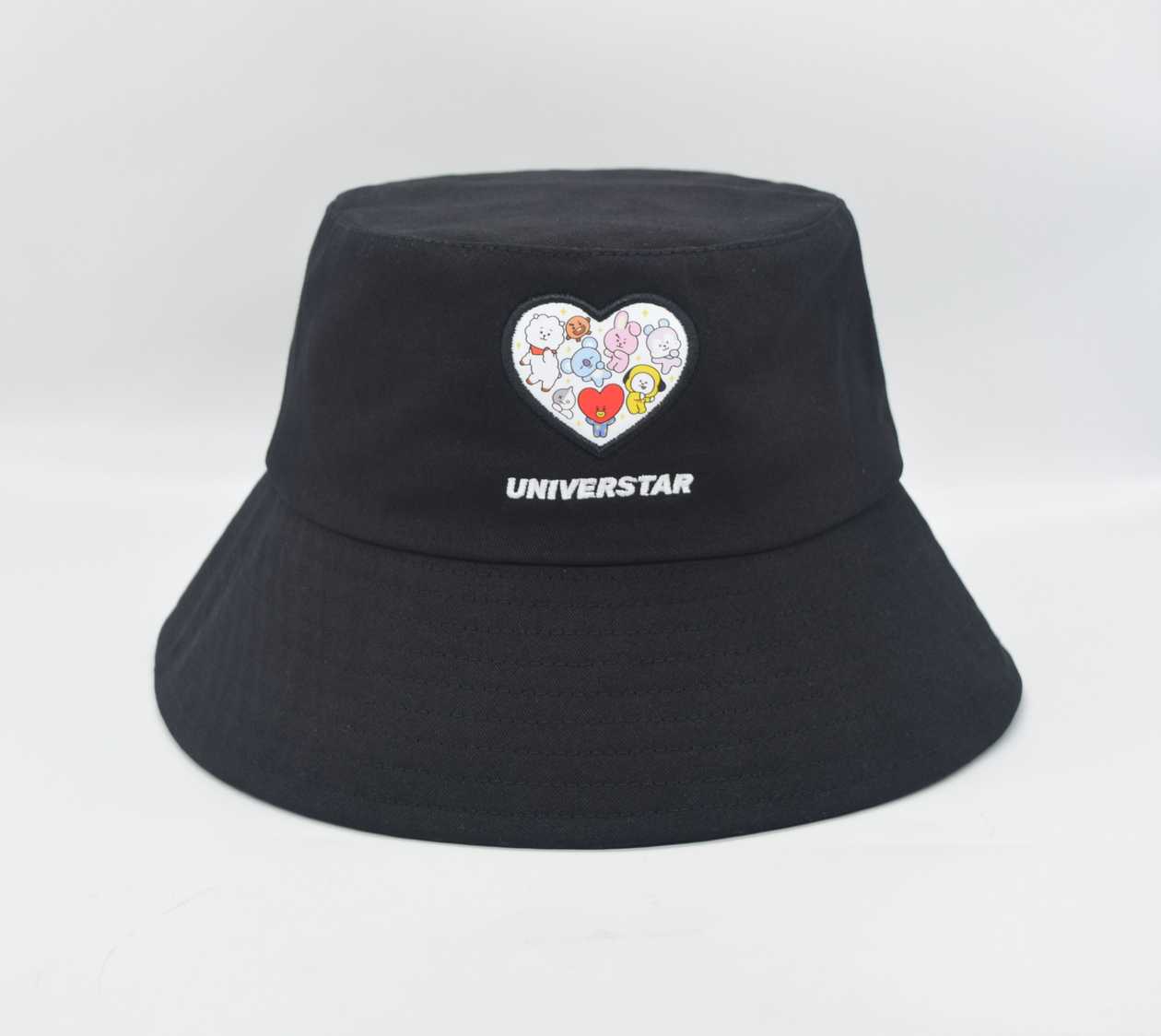 BT21 Collection Black Heart Bucket Hat