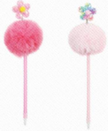 Flower Angel Series Fluffy Ball Ballpoint Pen - 0.7mm, Black Ink