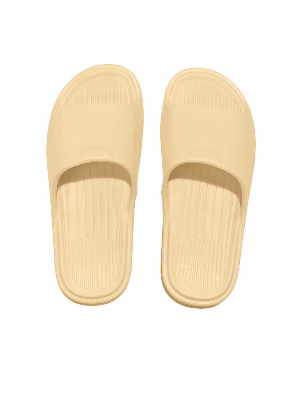 Womens Bathroom Slippers with Stripes(39-40,Yellow)