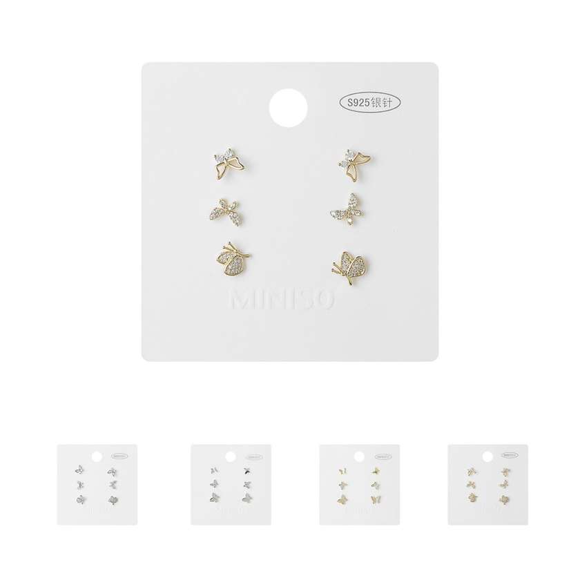 Butterfly Earrings with Sterling Silver Needles(6 pcs)