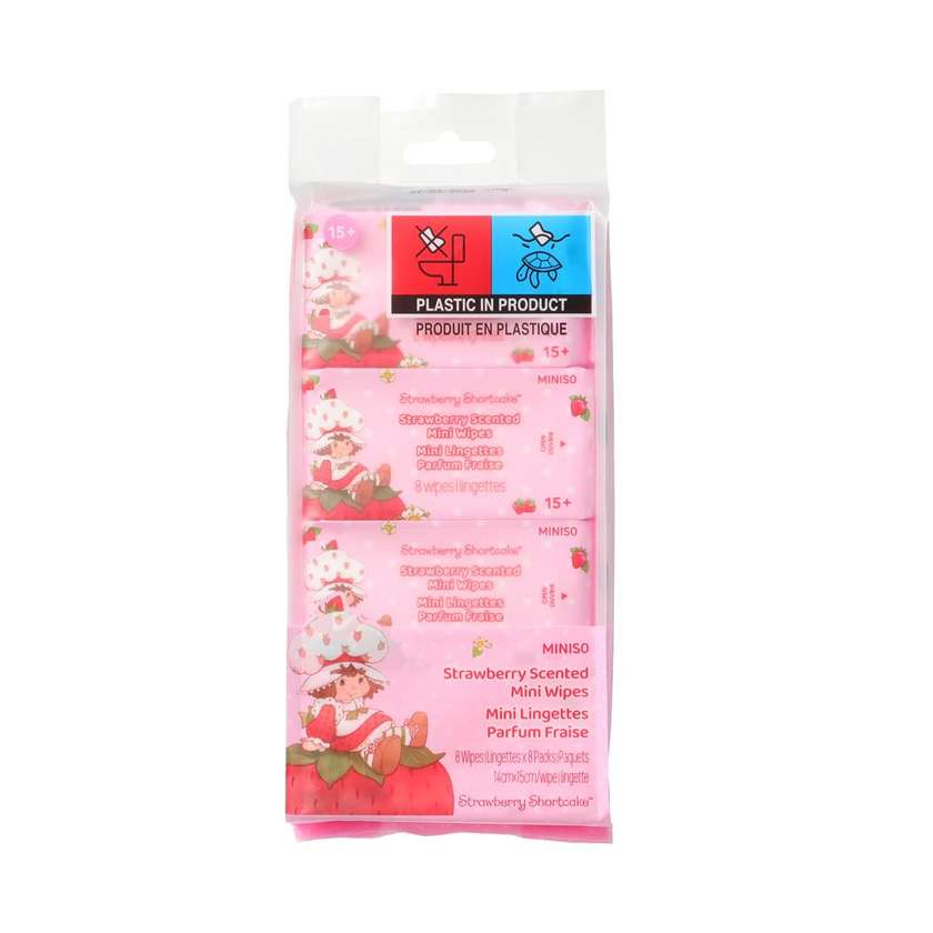Strawberry Scented Mini Wipes (8 Wipesx8 Packs)