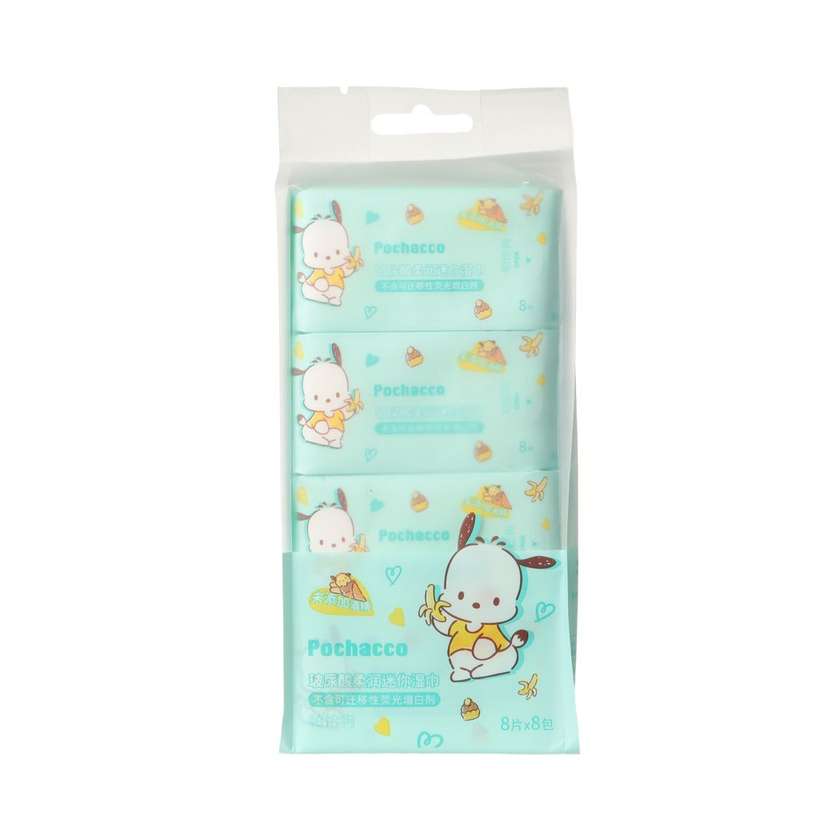Pochacco Hyaluronic Acid Mini Wipes (8 Wipesx8 Packs)