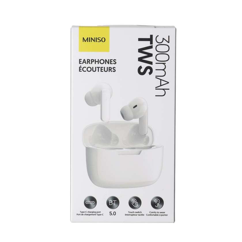 TWS Earphones with a Comfortable Fit Model: EB019 (White)