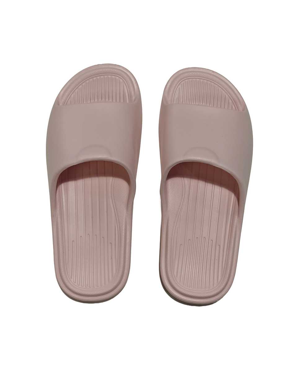 Womens Bathroom Slippers with Stripes(39-40,Pink)