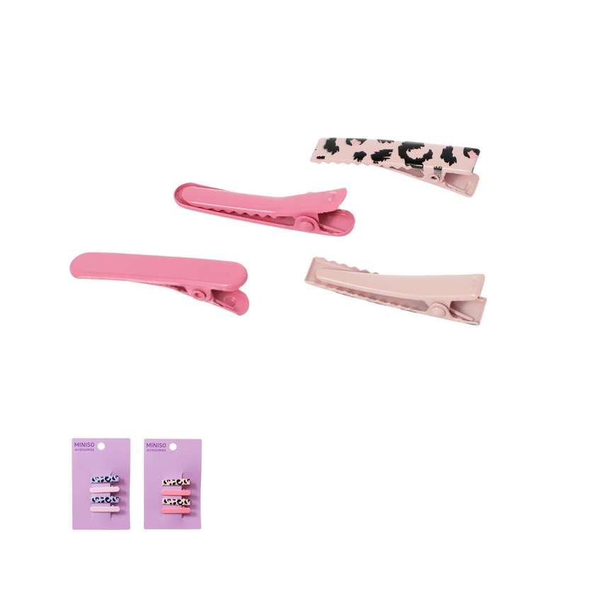 3.5cm Leopard Hair Clips (4 pcs)