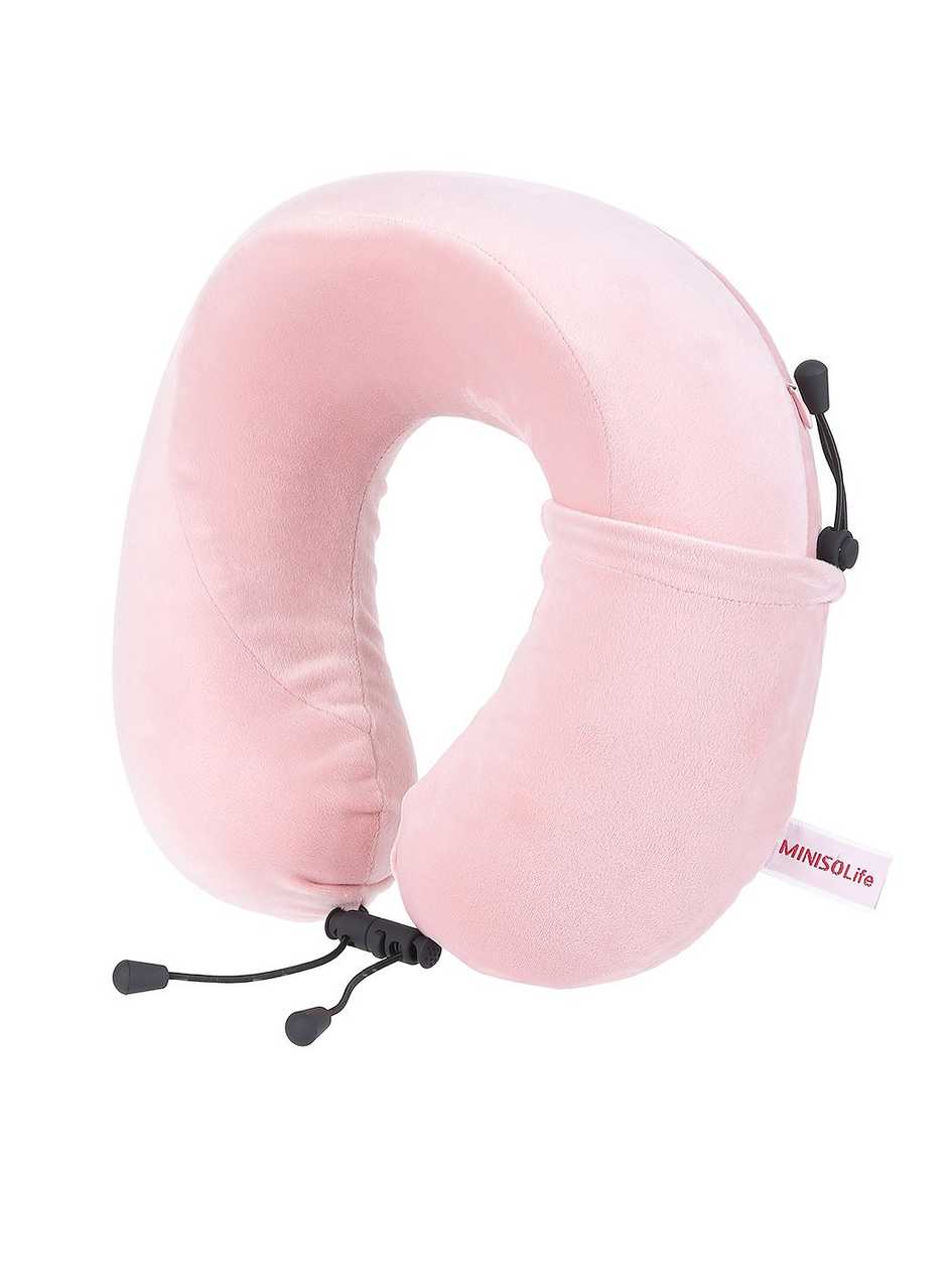 Foldable Memory Foam Neck Pillow (Pink)