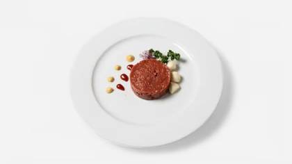 Beef tartare, four toasts or toasted bread