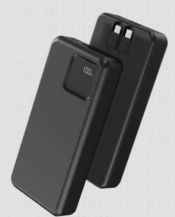 20000mAh Digital Display Power Bank with Cable๏ผBlack๏ผModel: X-201C