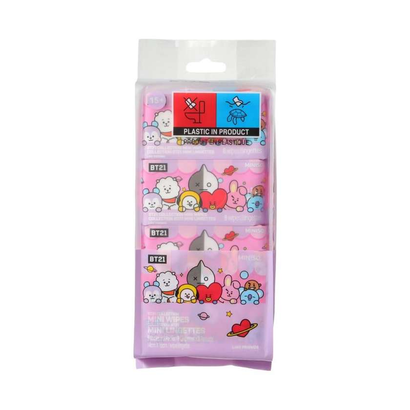 BT21 Collection Mini Wipes (8 Wipesร8 Packs)