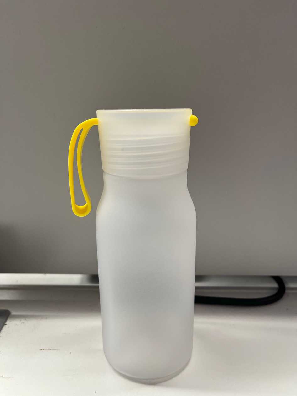 Gradient Color Plastic Bottle with Strap 350mL(White)
