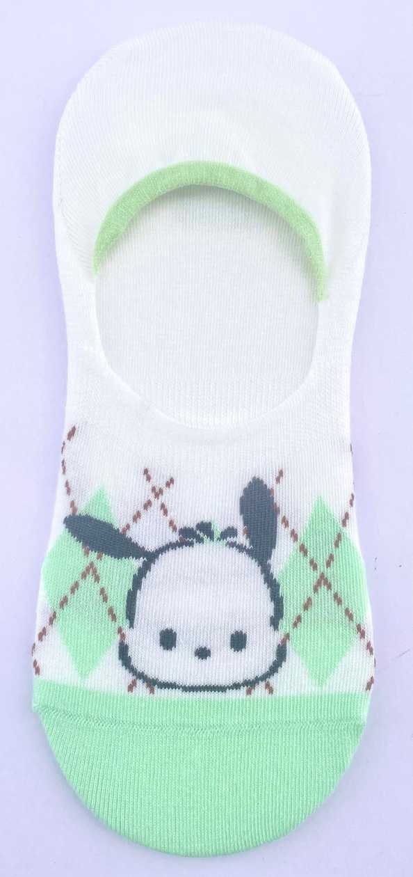 Sanrio characters Checkered No-Show Socks (1 Pair)(Pochacco)